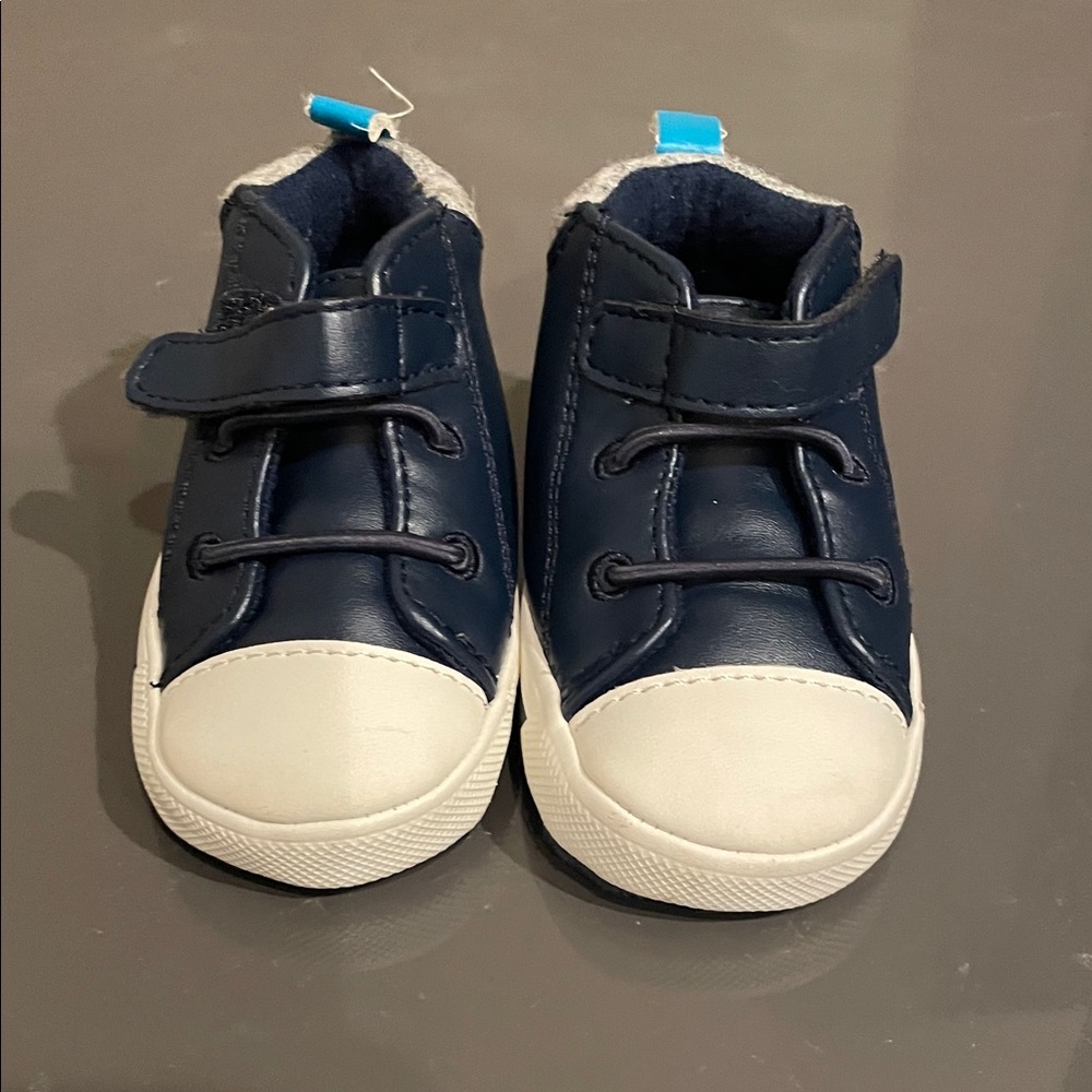 Navy soft sole baby shoes